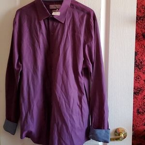 Plumb Purple with black men's long sleeve shirt